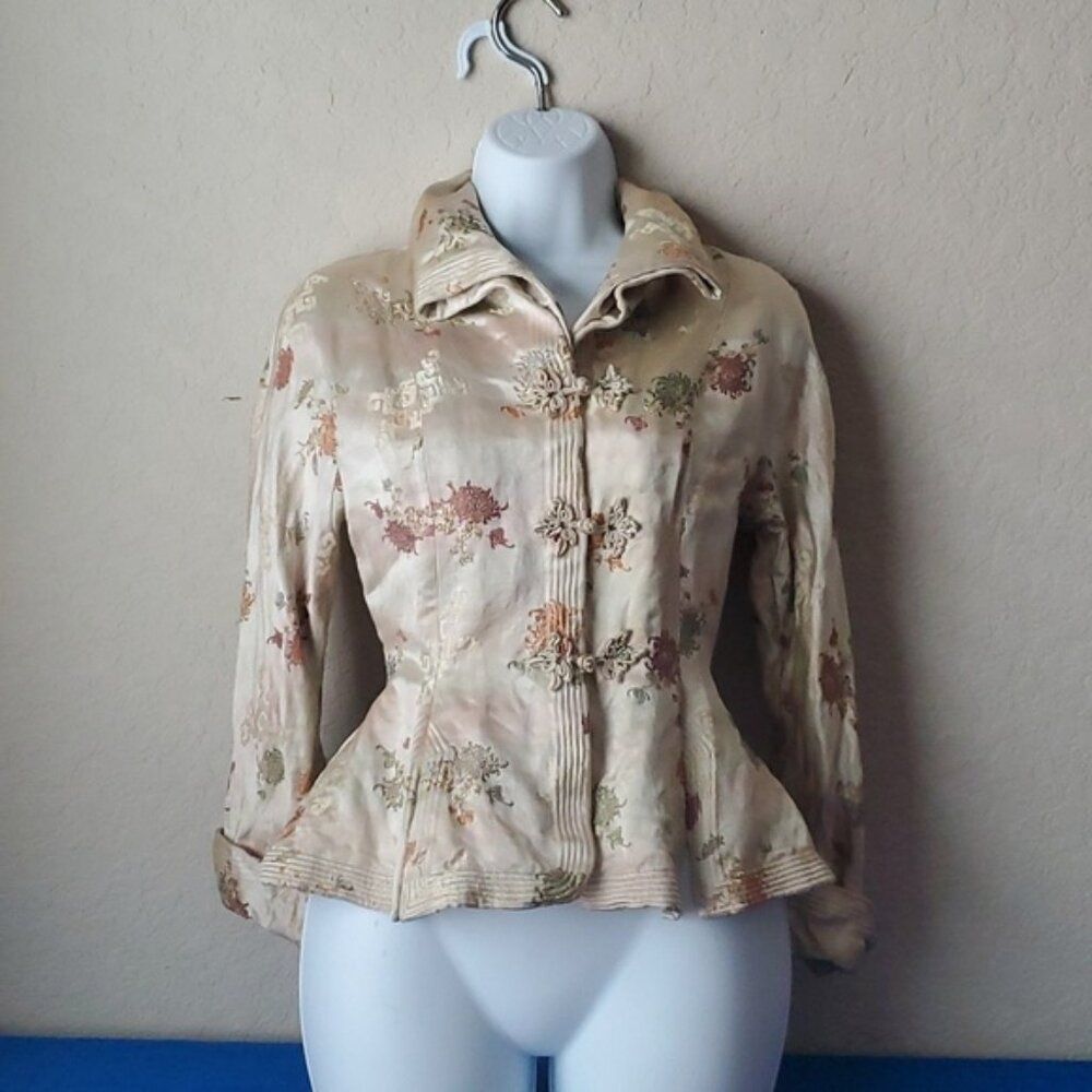 Vintage Dynasty British Crown Colony Hong Kong Silk Brocade Jacket